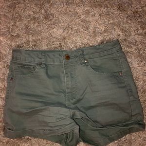 Olive green, Jean shorts